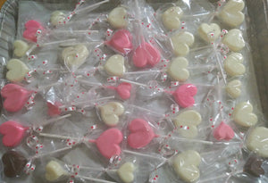 Variety Size Heart Chocolate Lollipops