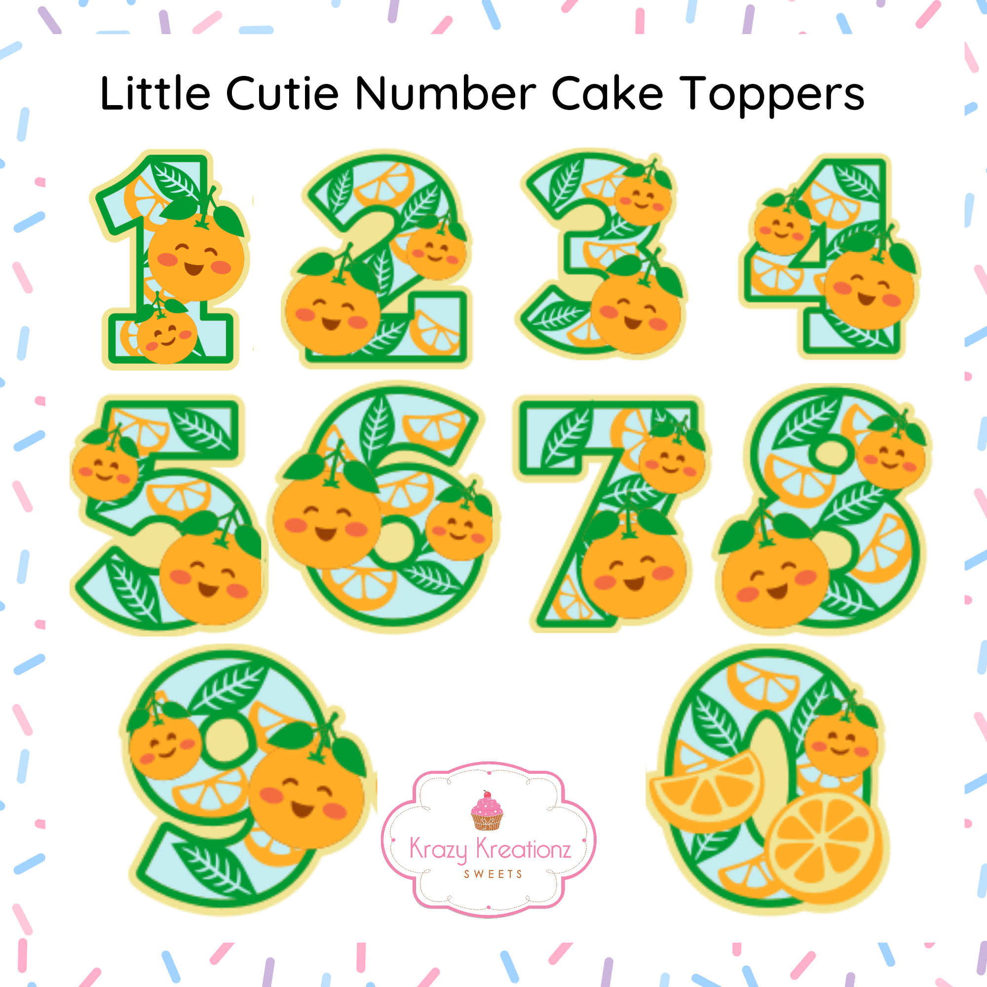 Little Cutie Number Toppers