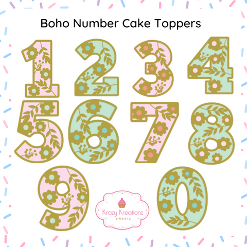Boho Number Toppers