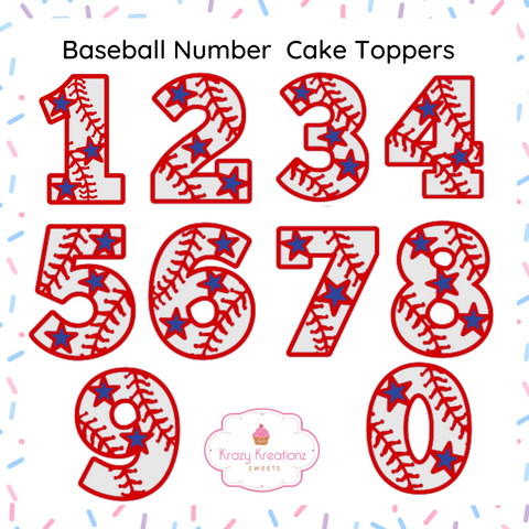 Baseball Number Toppers