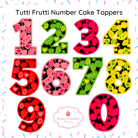 Tutti Frutti Number Toppers