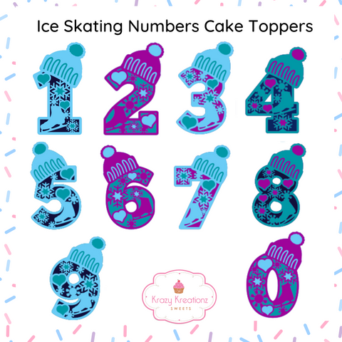Ice Skating Number Toppers