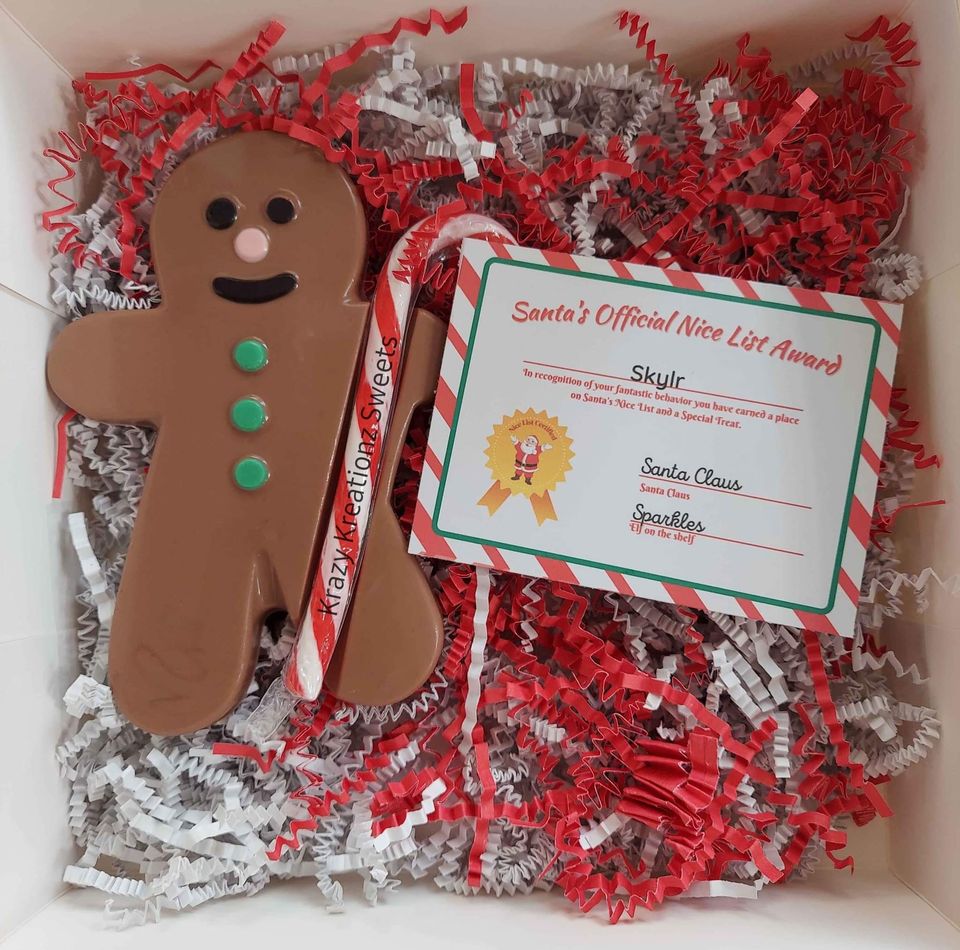 Chocolate Gingerbread Man Santa Award Gift