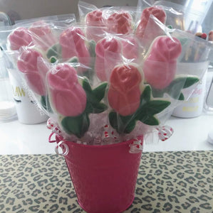 1 Dozen Chocolate Rose Lollipop Bouquet