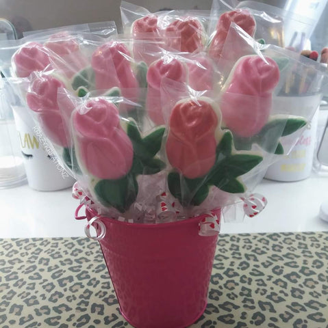 1 Dozen Chocolate Rose Lollipop Bouquet