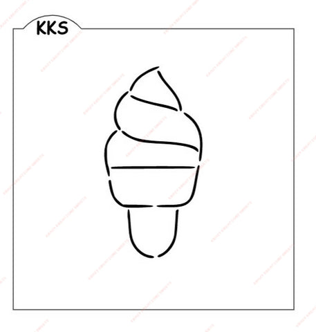 Paint Your Own Cookie Ice Cream Cone Stencil