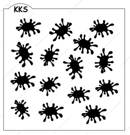 Paint Splatter Cookie Stencil | Abstract Splatter Design Baking Stencil | Reusable Cookie & Cake Decorating Stencil