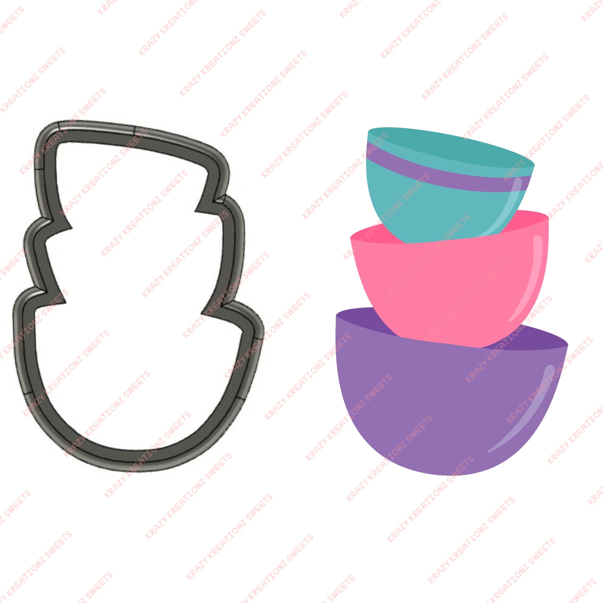Stacked Mixing Bowls Cookie Cutter