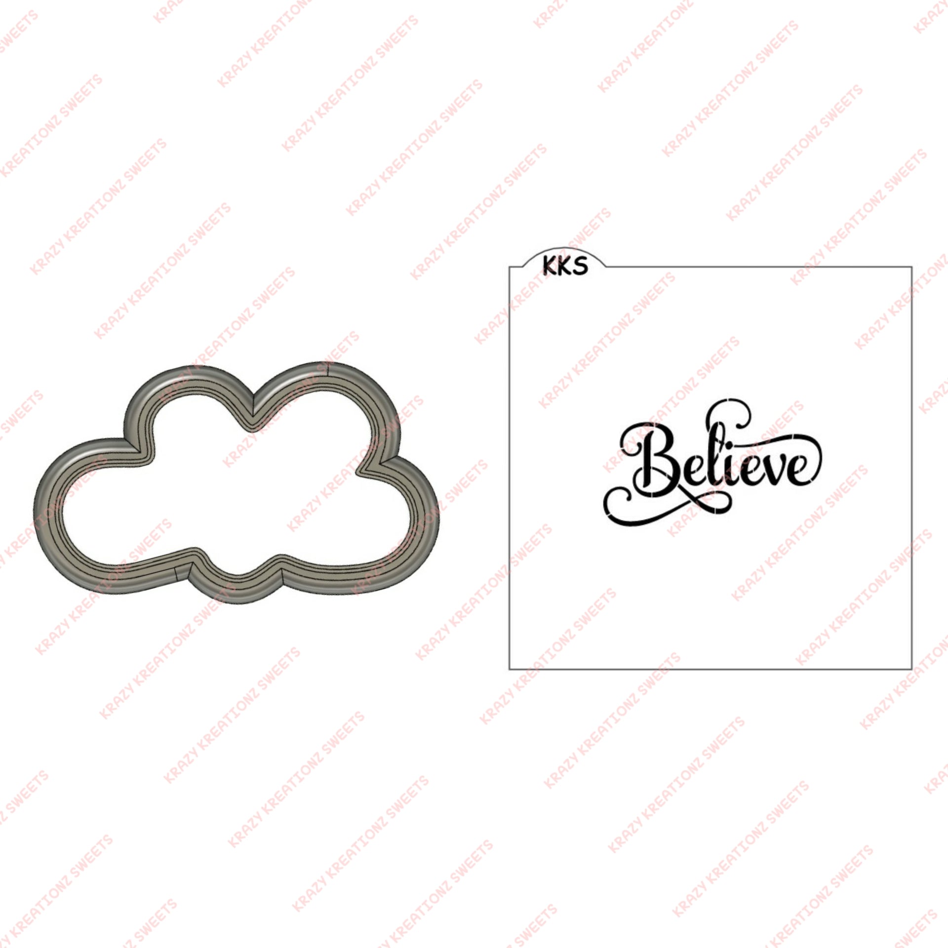 Believe Stencil and Cookie Cutter Set