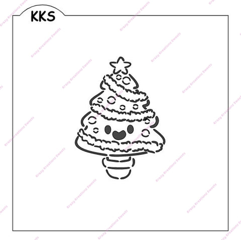 PYO Smiley Christmas Tree Cookie Stencil