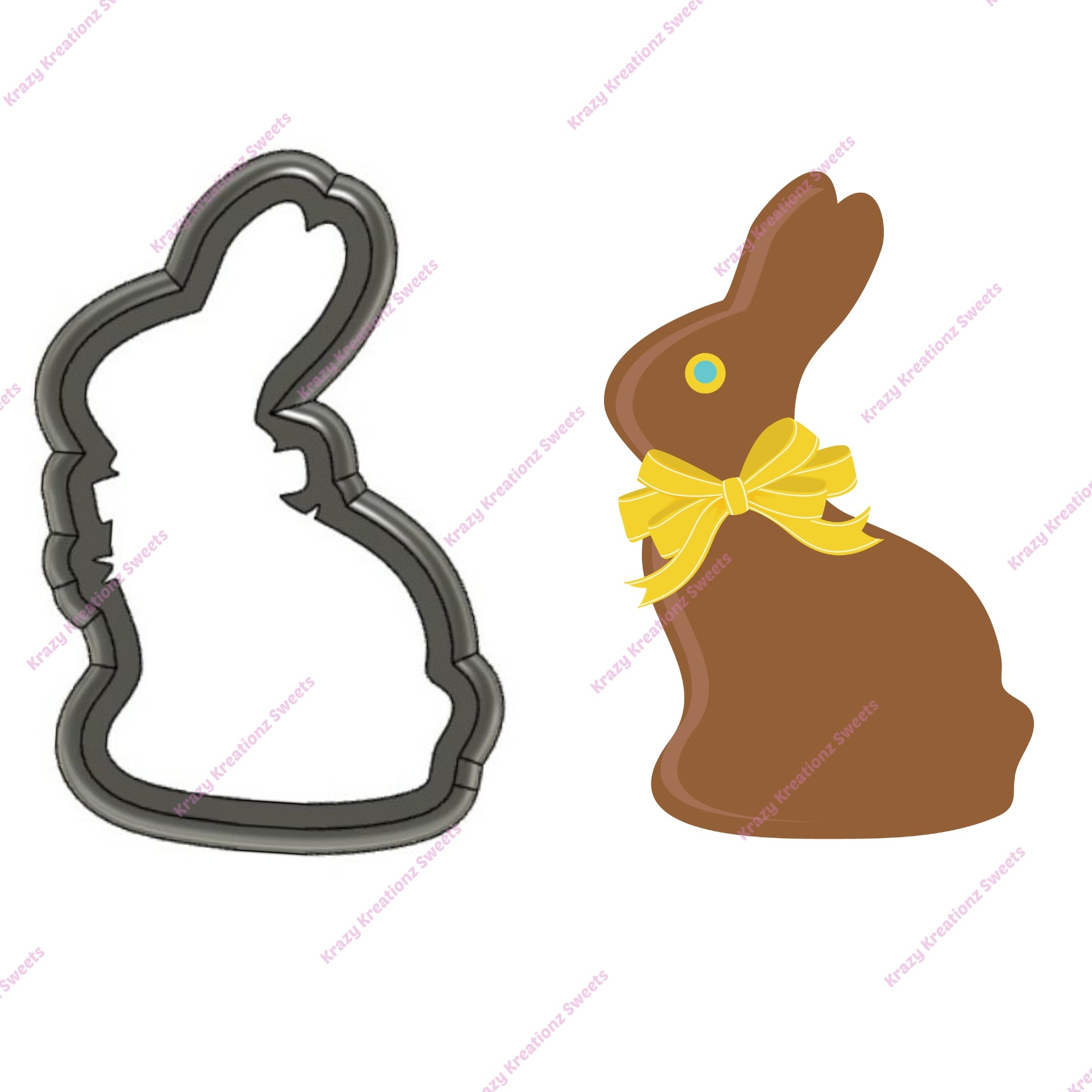 Chocolate Bunny Cookie Cutter - Left