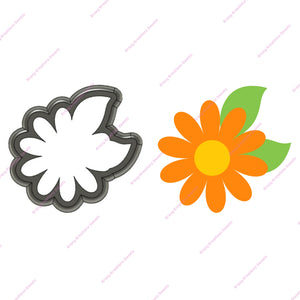 Daisy with Leaves Cookie Cutter