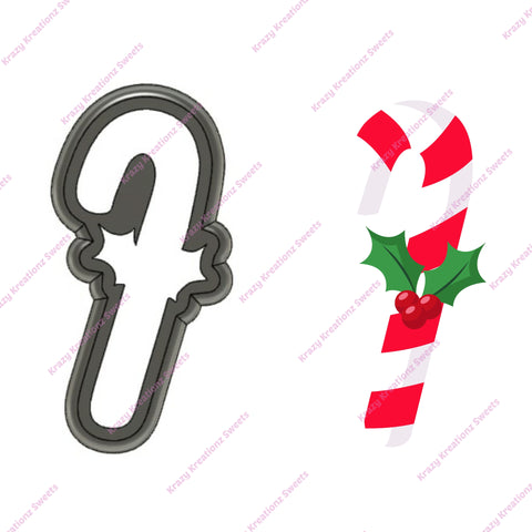 Candy Cane and Holly Cookie Cutter