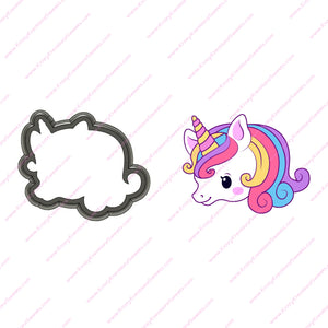 Large Rainbow Unicorn Head Cookie Cutter