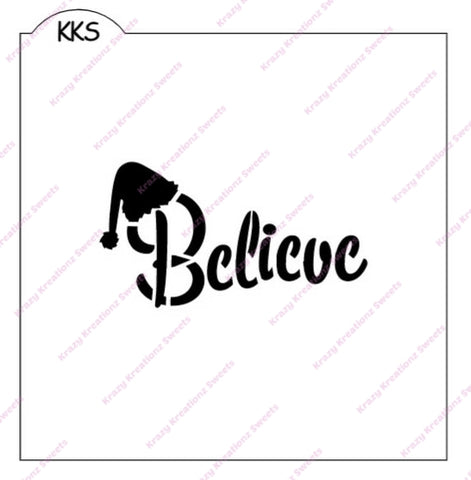 Believe with Santa Hat Stencil