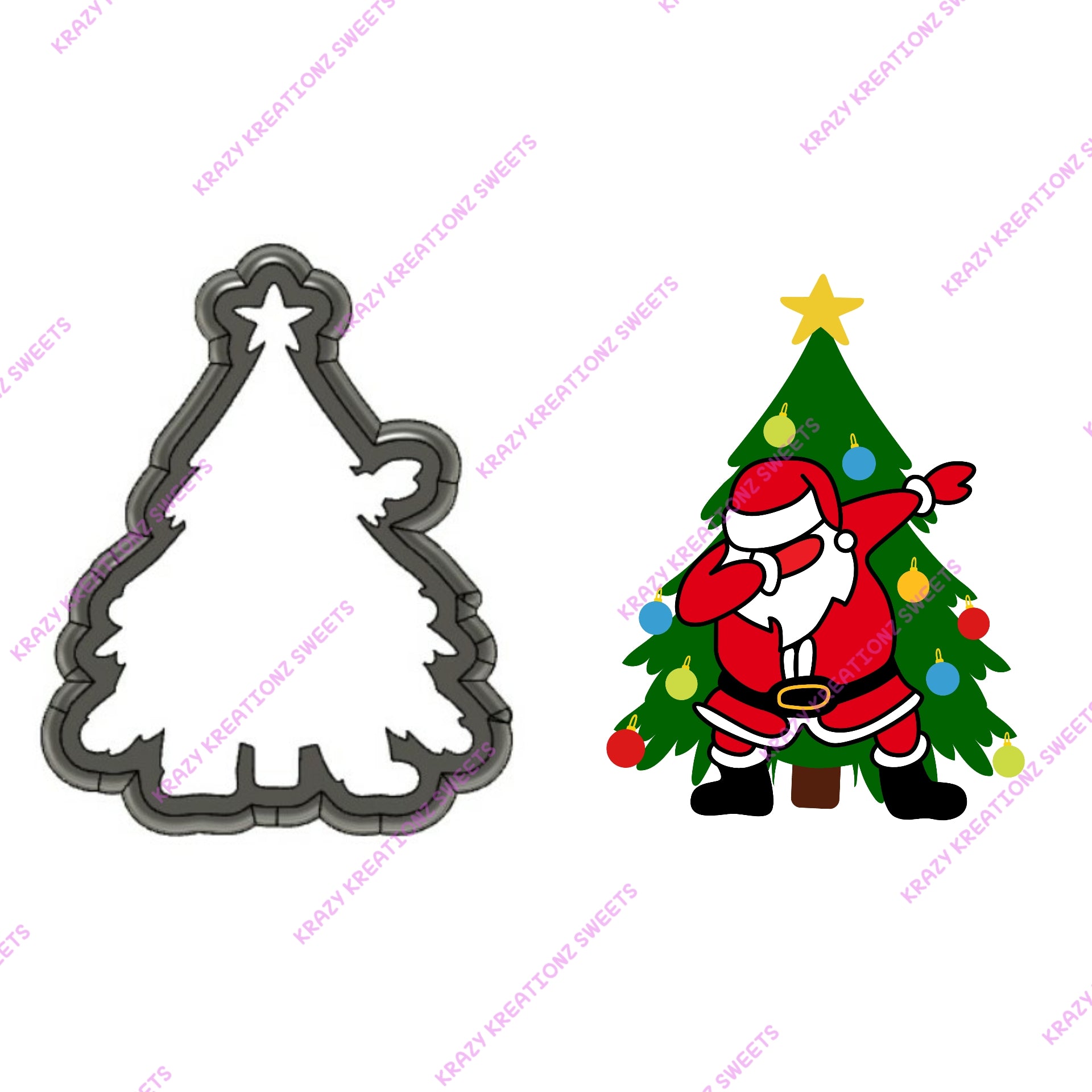 Dabbing Santa With Christmas Tree Cookie Cutter