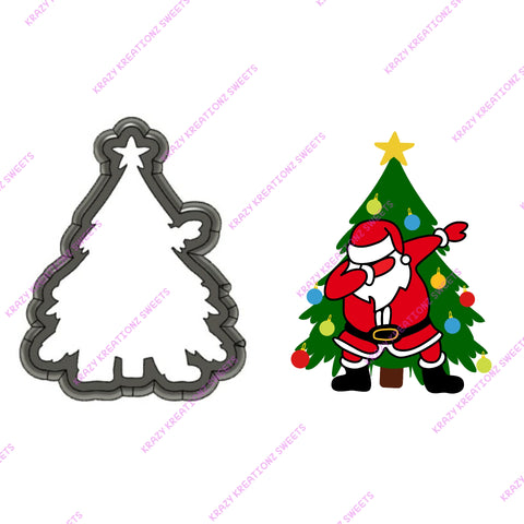 Dabbing Santa With Christmas Tree Cookie Cutter