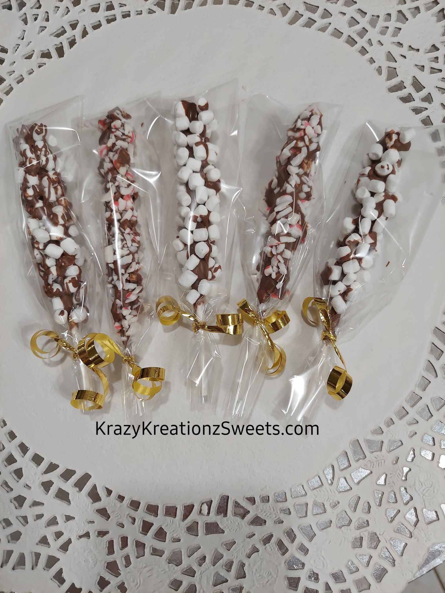 Marshmallow & Peppermint Chocolate Stirrers