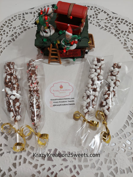 Marshmallow & Peppermint Chocolate Stirrers