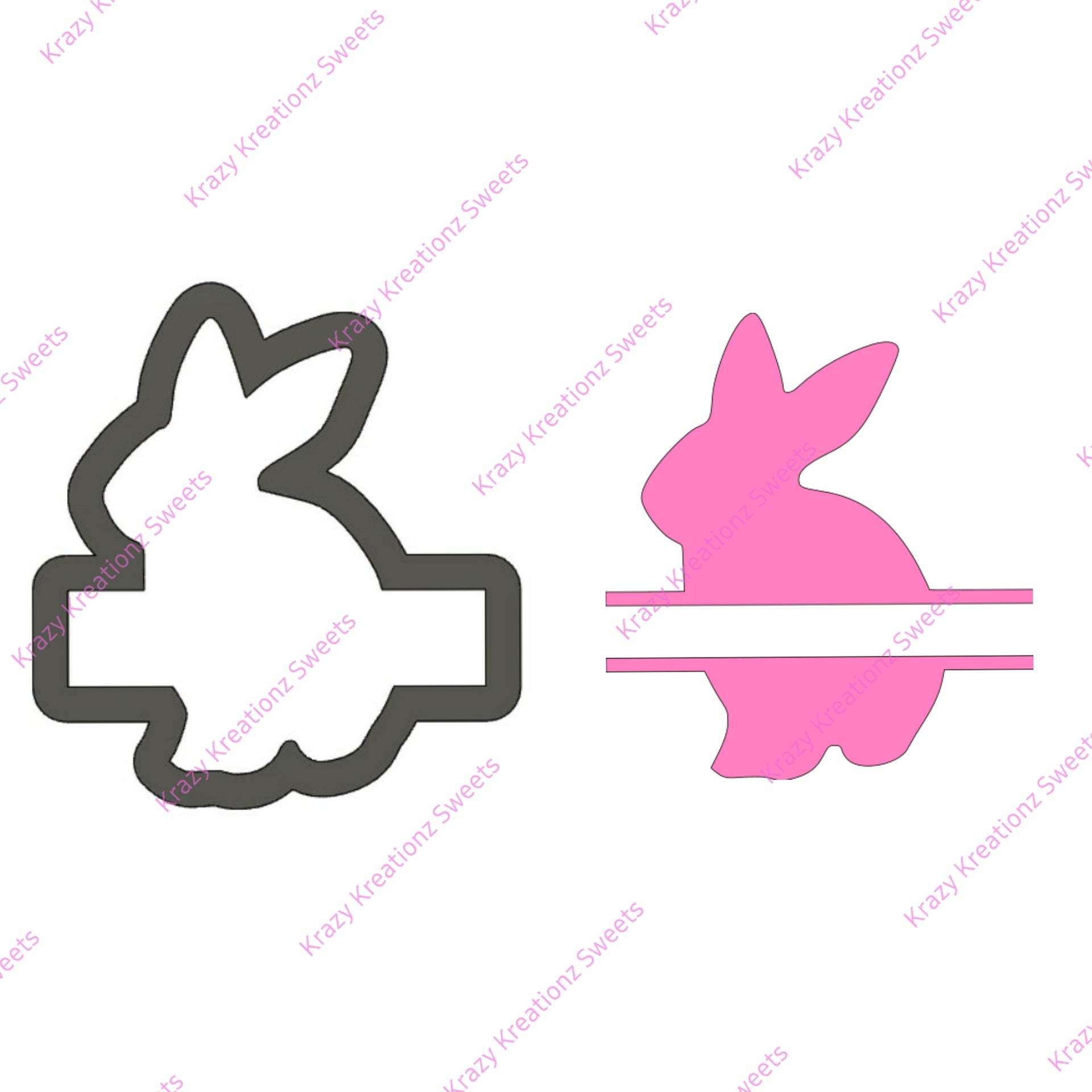 Bunny Silhouette Plaque Cookie Cutter