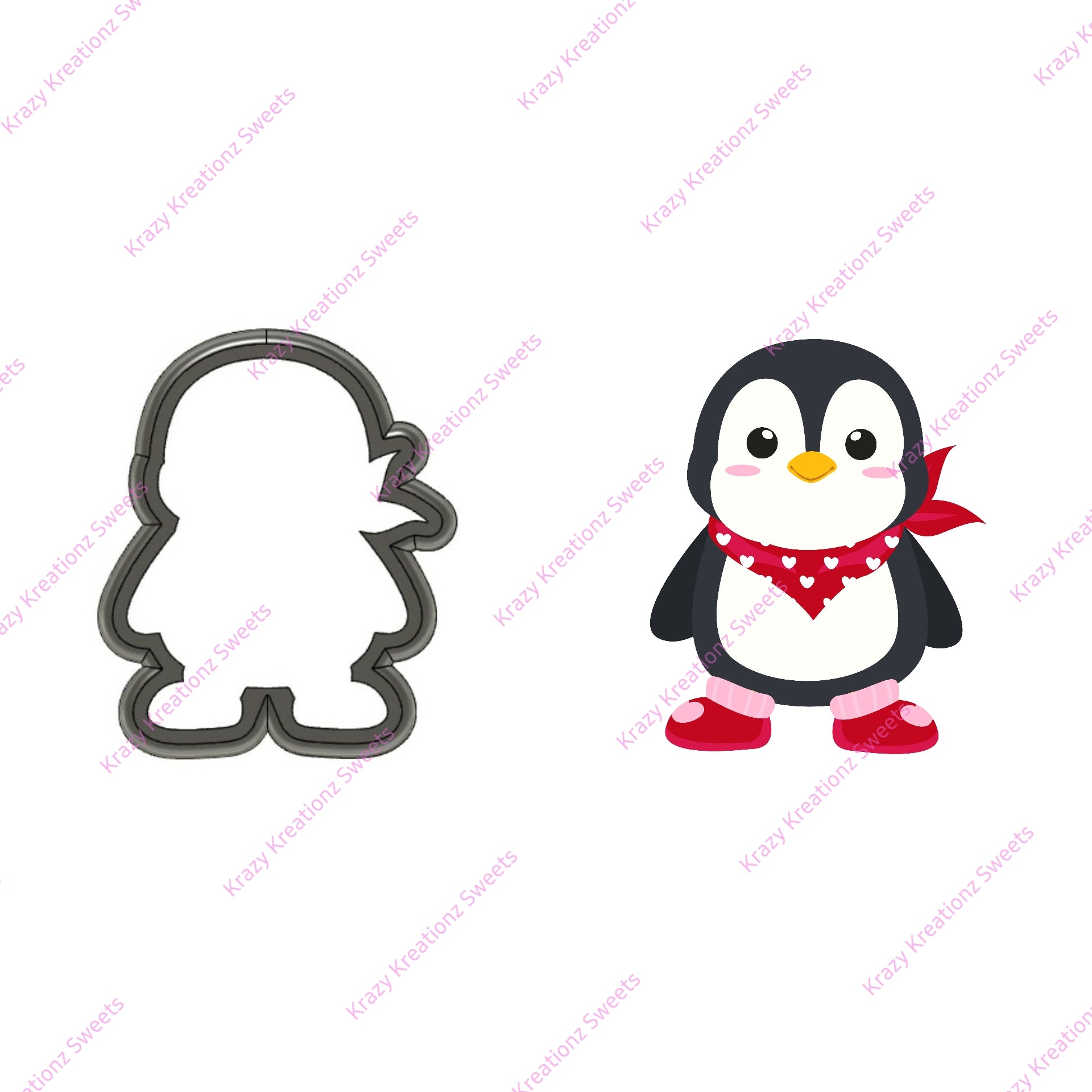 Penguin with Scarf Cookie Cutter