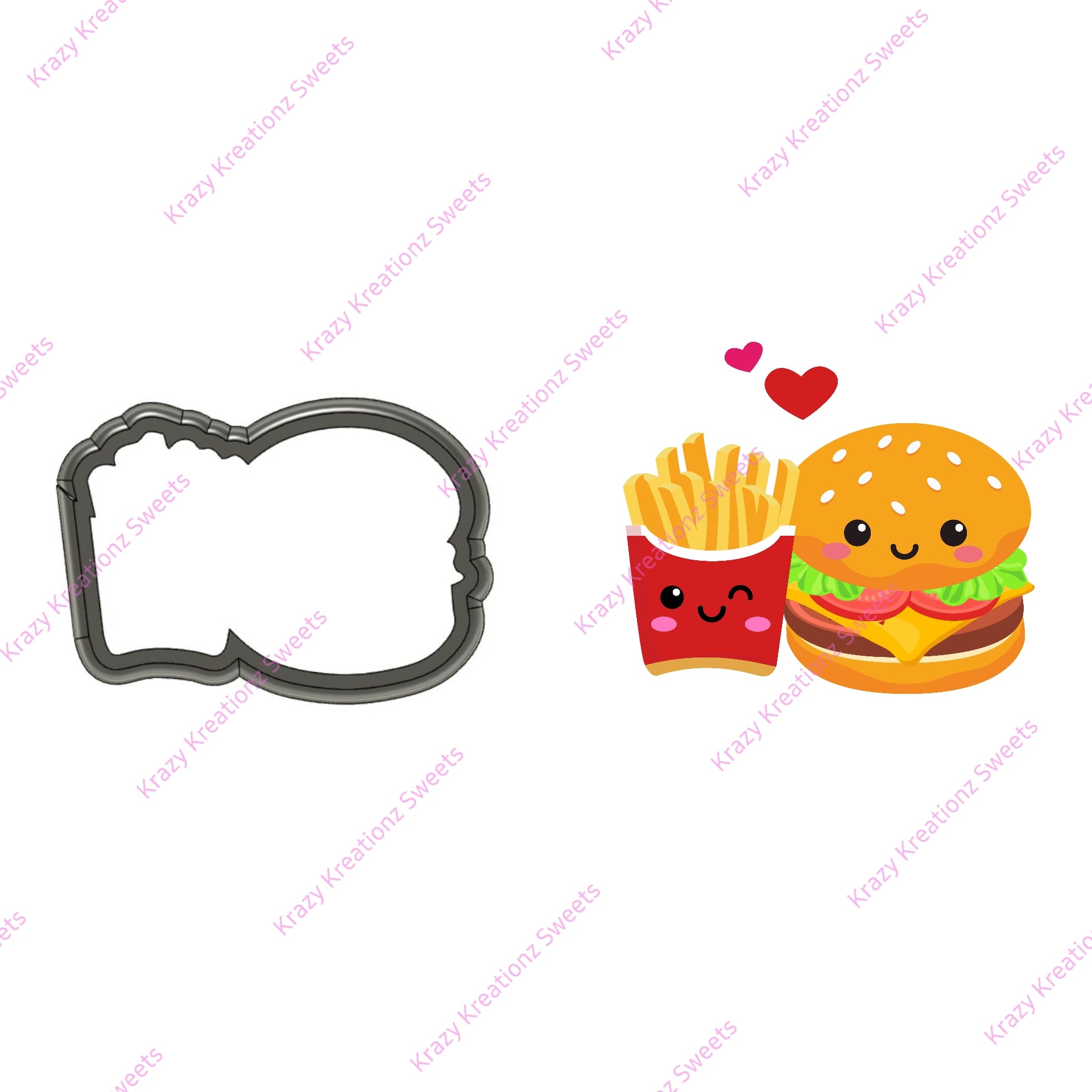 Smiley Burger & Fries Cookie Cutter