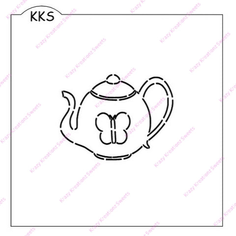 Paint Your Own Butterfly Tea Pot Stencil