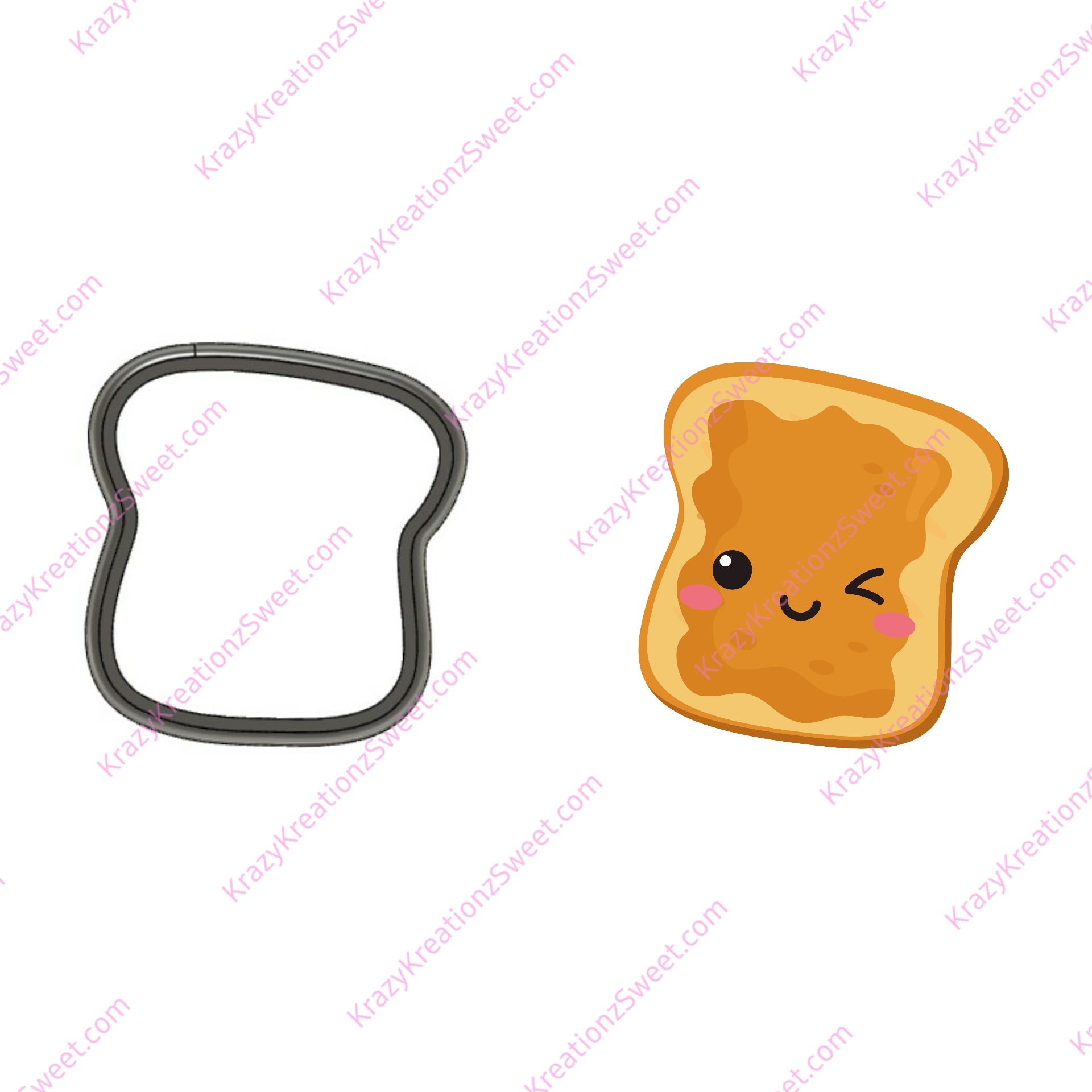 Smiley Peanut Butter Sandwhich Cookie Cutter