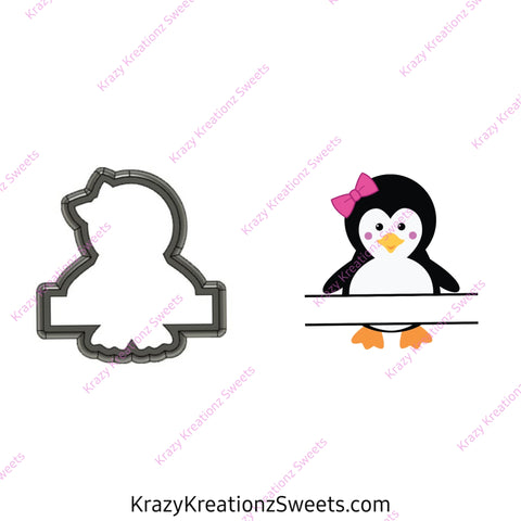 Girl Penguin Plaque Cookie Cutter