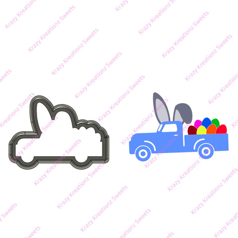 Bunny Ear & Eggs Pick Up Truck Cookie Cutter