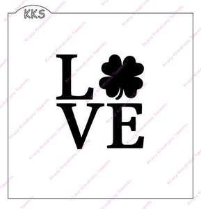 2 Layer Shamrock Love Cookie Stencil