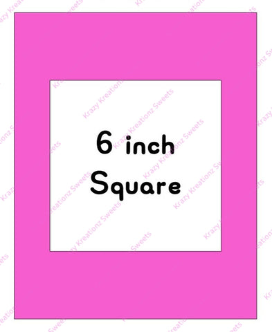 6 inch Square Edible Image