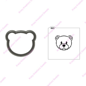 Paint Your Own Cookie Bear Head Cookie Cutter & Stencil Set