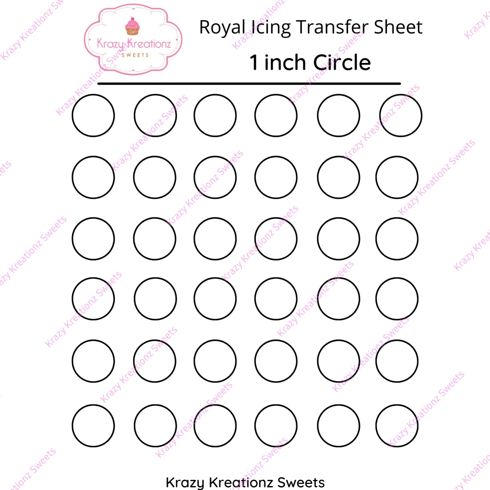 1 inch Circle Transfer Sheet