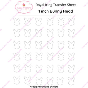 1 inch Bunny Head Transfer Sheet