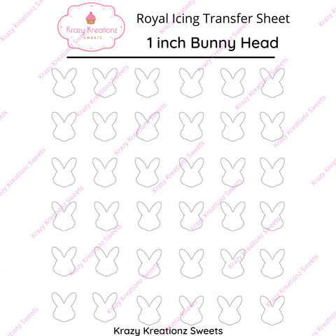 1 inch Bunny Head Transfer Sheet
