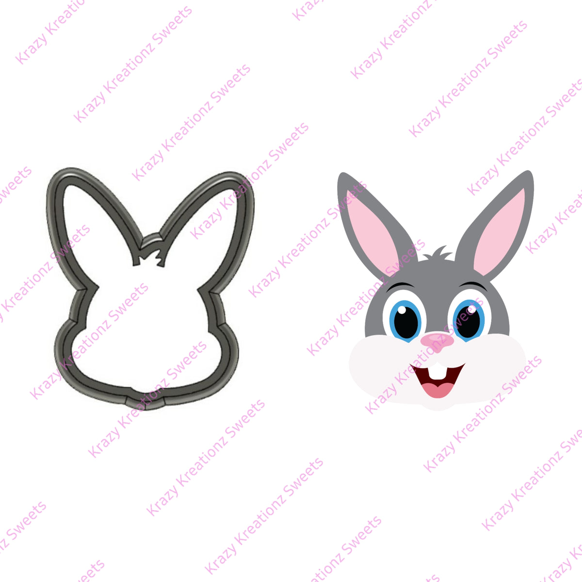 Boy Rabbit Head Cookie Cutter – Krazy Kreationz Sweets