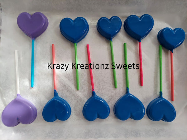 Multi-Size Heart Chocolate Lollipops