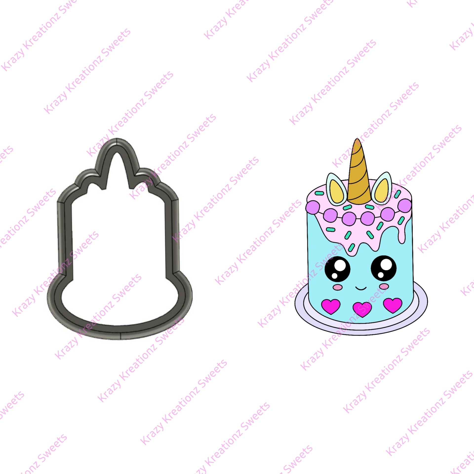 Smiley Unicorn Cake Cookie Cutter
