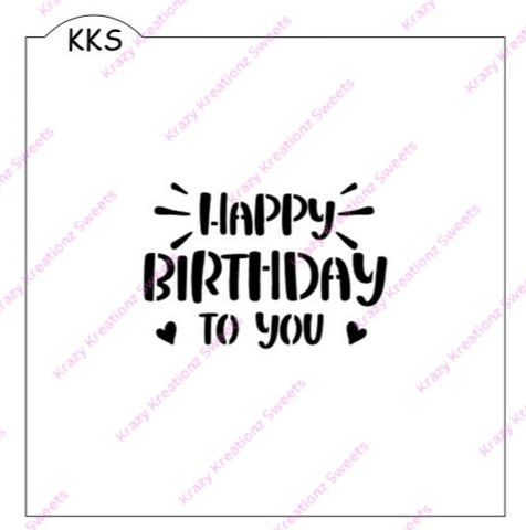 Happy Birthday To You Stencil