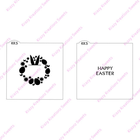 Happy Easter Wreath - 2 Layer Stencil