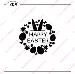 Happy Easter Wreath Stencil