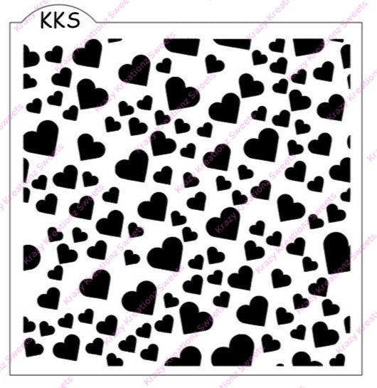Random Heart Stencil – Krazy Kreationz Sweets
