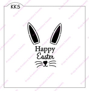 Happy Easter Bunny Face Stencil