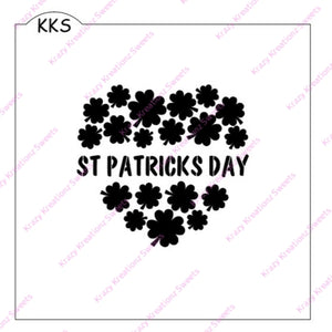 St Patricks Day Shamrock Heart Stencil
