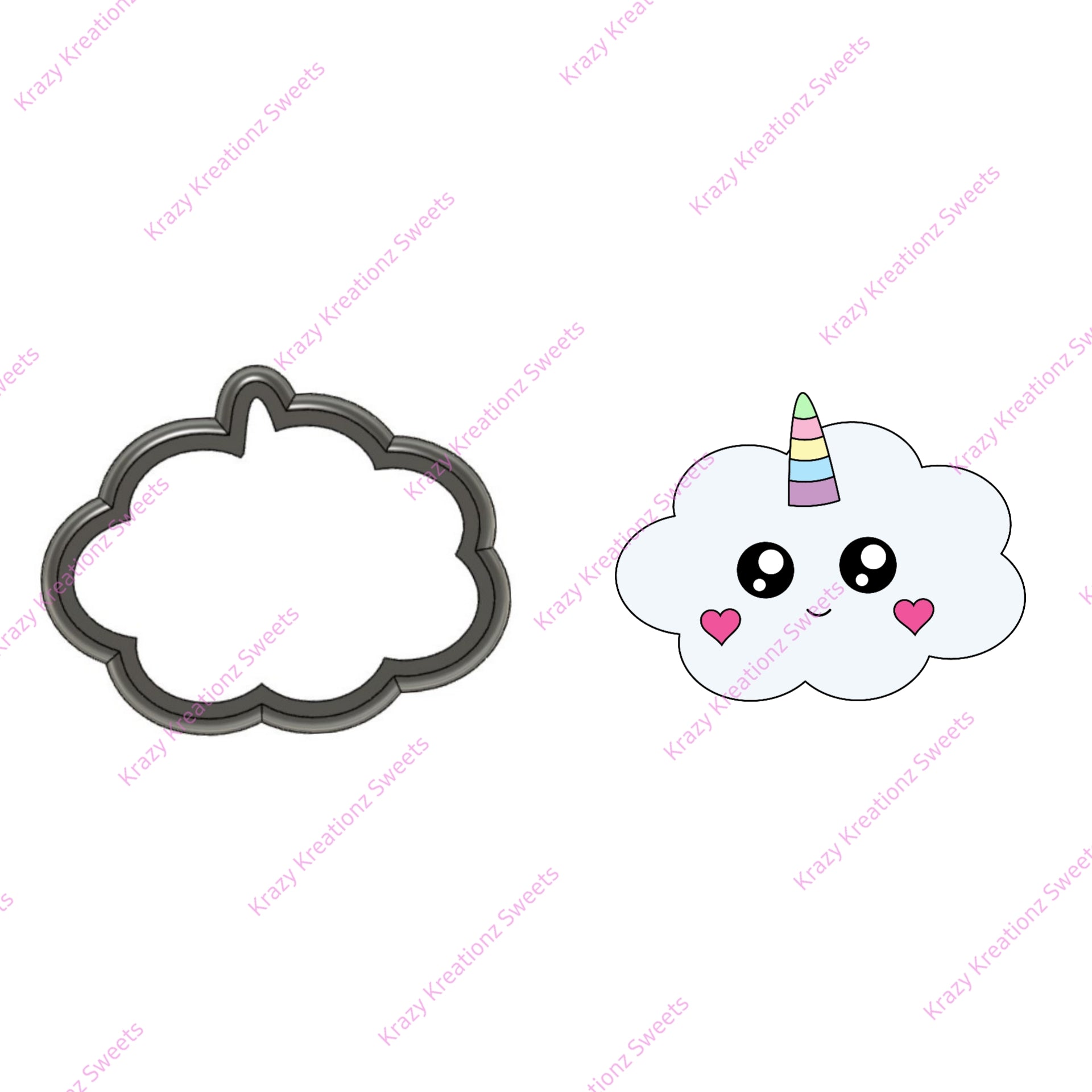 Unicorn Cloud Cookie Cutter