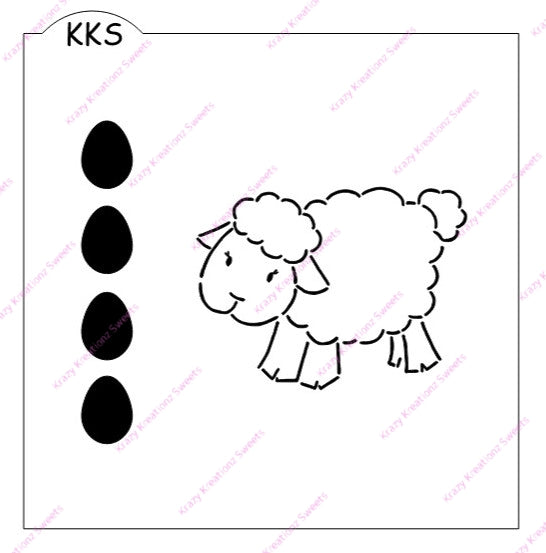 Paint Your Own Lamb With Palette Stencil