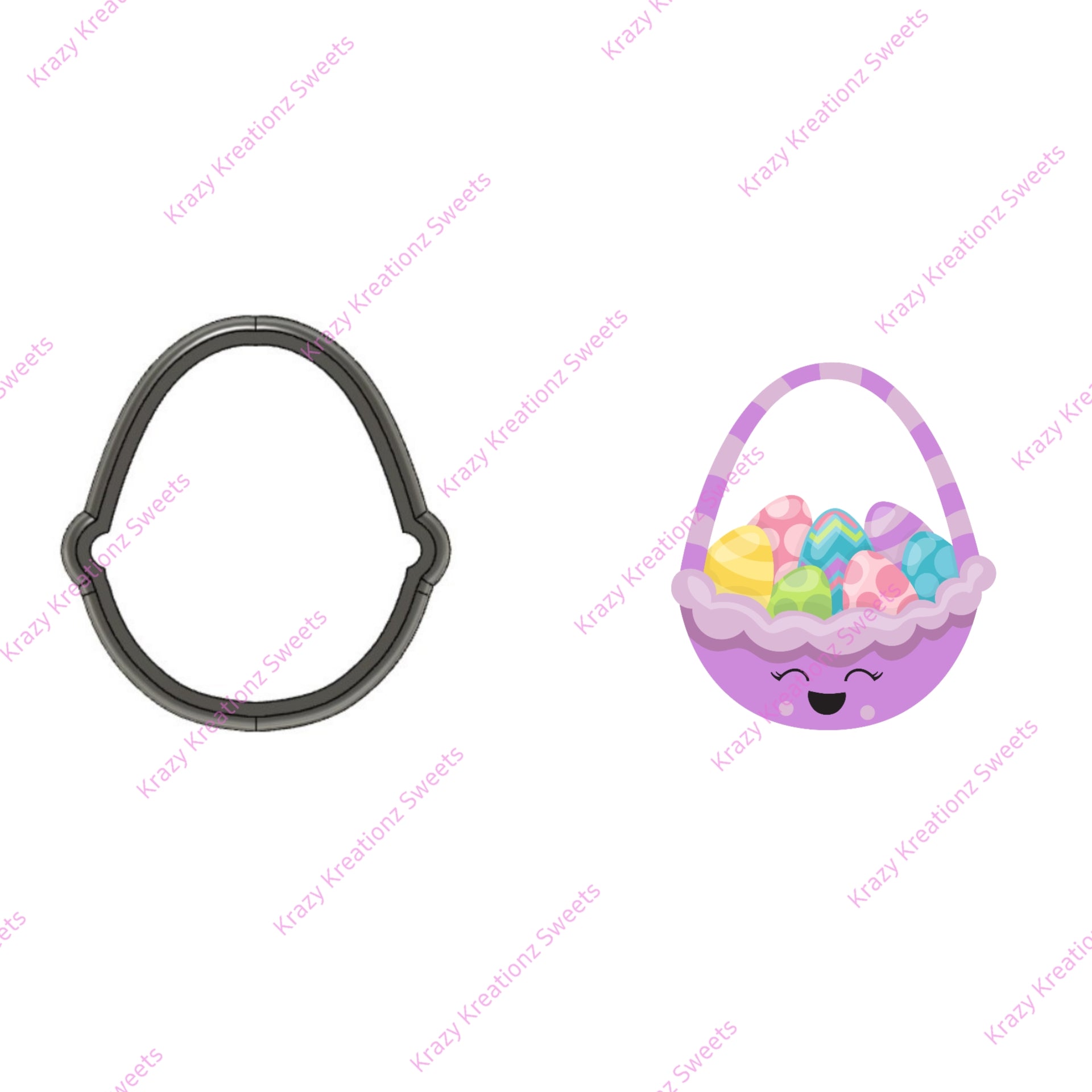 Smiley Easter Basket Cookie Cutter