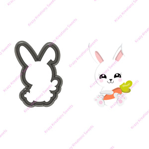 Baby Bunny Holding a Carrot Cookie Cutter