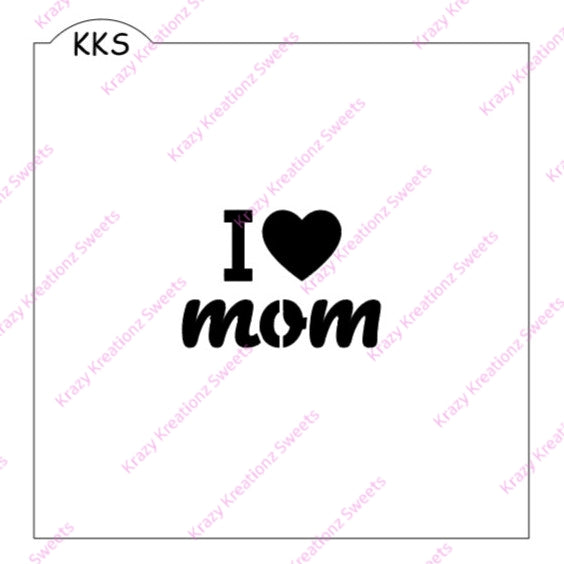 I Heart Mom Cookie Stencil